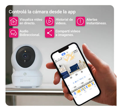 Pack 4x3 Cámaras Seguridad Wifi H6c Pro 2k Interior Ezviz Blanco