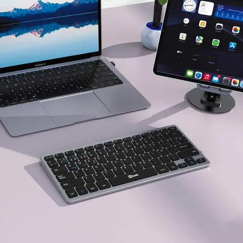 Teclado Inalámbrico Bluetooth Recargable 2,4ghz Y  Usb Negro Español Latinoamérica