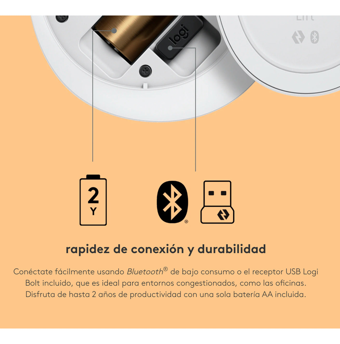 Mouse Vertical Inalámbrico Logitech Ergo Lift Ergonómico