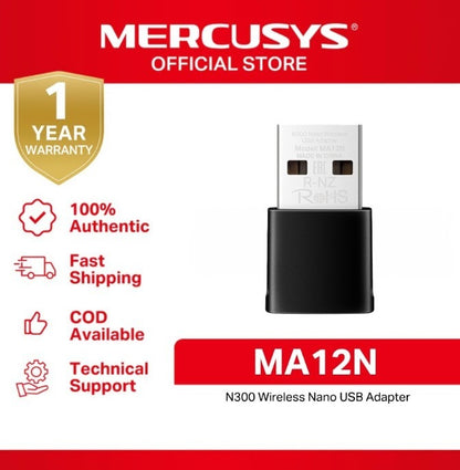Adaptador Usb Wifi Nano Ma12n 300mbps Mercusys