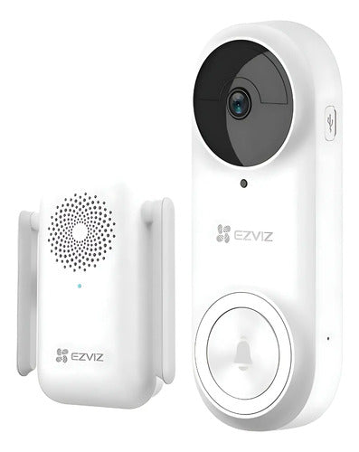 Kit Timbre Audio Video Wifi Con Batería Db2 2k Ezviz Blanco