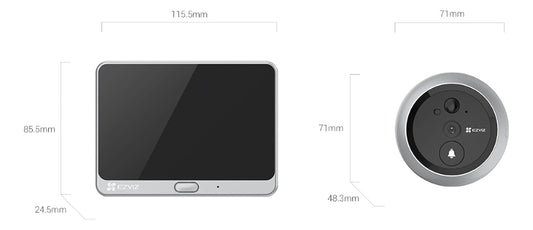 Mirilla Inteligente Full Hd 1080p Wifi C/monitor Dp2c Ezviz