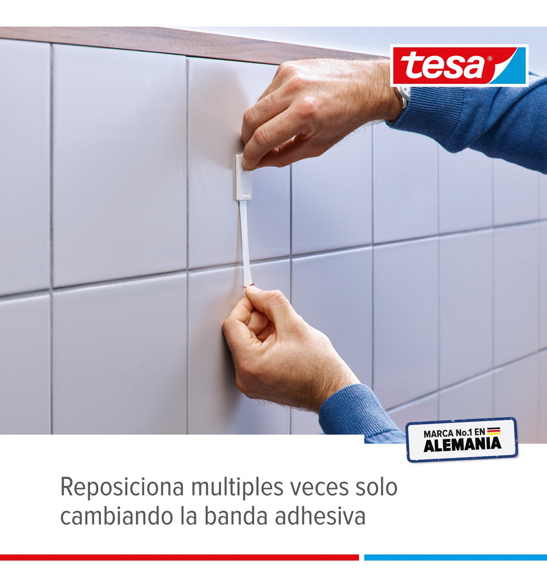 Pack 2 Blíster Clavo Adhesivo Tesa Para Azulejos Y Metal 4kg