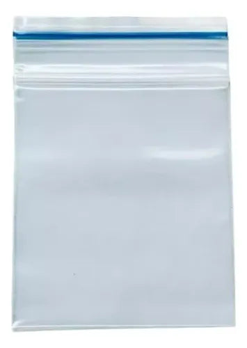 Bolsa Cierre Zipper Hermética 18x20 Cm X200 U. Transparente Borde Azul