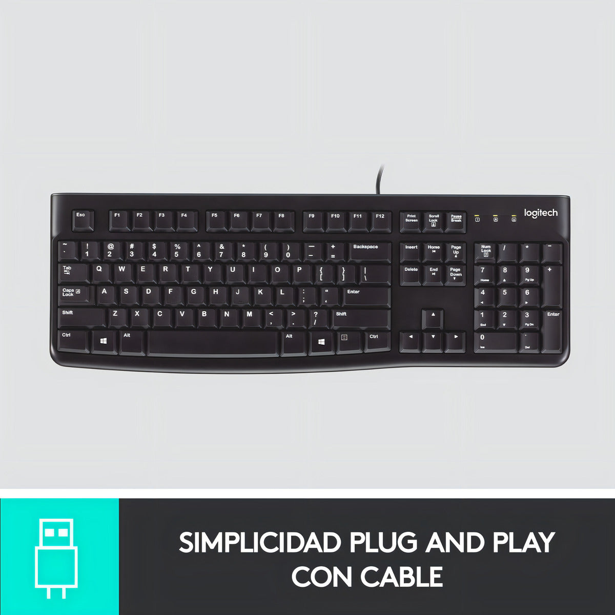 Teclado Alámbrico Usb Qwerty Español K120 Logitech