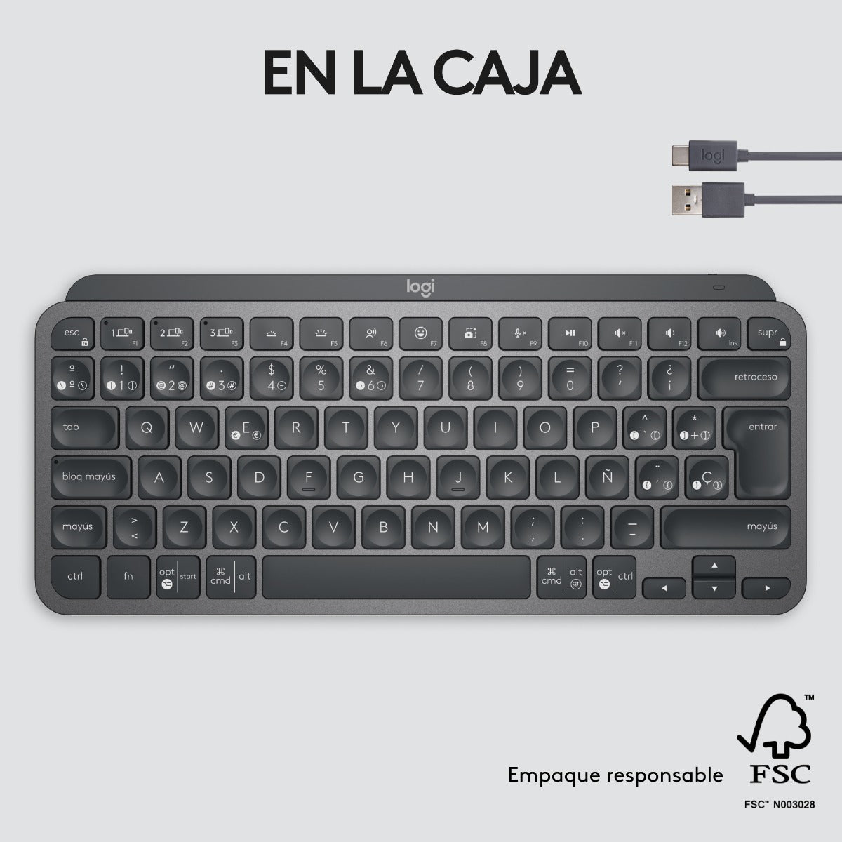 Teclado Compacto Bluetooth Logitech Mx Keys Mini Grafito