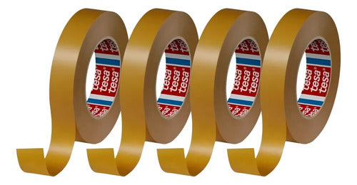 Pack X4 Cinta Demarcatoria Tesa 50 M X 1,2 Cm Multiuso Crema Plano