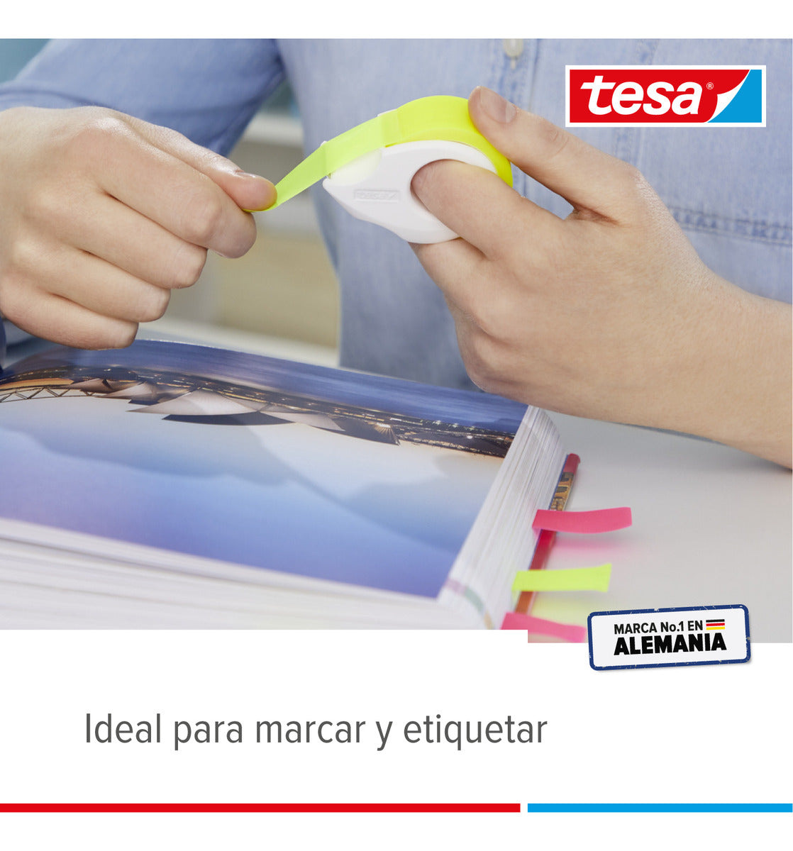 Dispensador Cinta Adhesiva Neón 19mm X 10mts Tesa