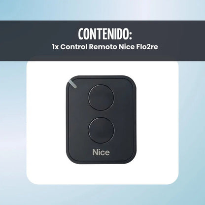 Control Remoto Nice Flo2re 2 Canales Portón Eléctrico Negro