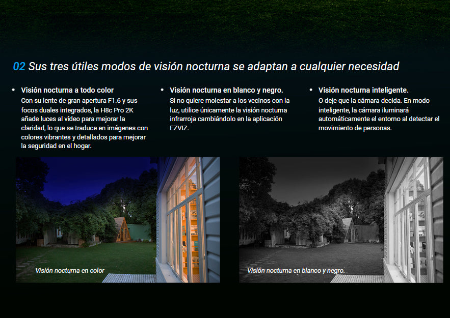 Cámara Panorámica Pt 360 Wifi H8c Pro 2k Ia Ezviz