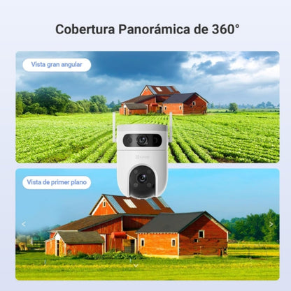 Cámara Panorámica Pt 360 Wifi H9c Dual 2k Exterior Ia Ezviz