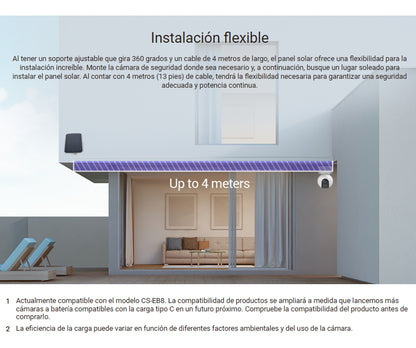 Panel Solar Ecológico Carga Type-c Ezviz Uso Exterior