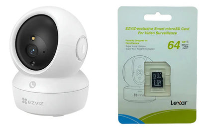 Cámara Seguridad Wifi H6c Pro 2k Con Micro Sd 64 Gb Ezviz Blanco