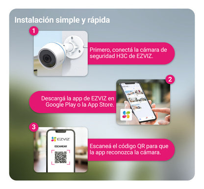 Camara Seguridad Fija Exterior Wifi H3c 2mp Con Ia Ezviz Blanco