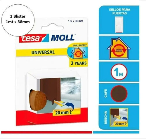 Listón Aislante Autoahesivo De Tesamoll Cafe Flexible 1m Marrón Tesa Moll Universal
