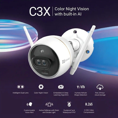 Cámara De Seguridad Ezviz C3x Con Resolución 2mp Visión Nocturna Incluida Color Blanco