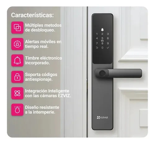 Cerradura Inteligente Dl05 Wifi Huella Wbcp Ezviz Pack 2 Negro