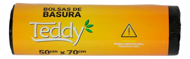 Bolsas Basura Negra Teddy 50x70cm Alta Calidad 10 Und