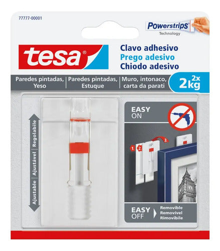 Clavo Adhesivo Ajustable Tesa Superficies Delicadas 2kg Gk