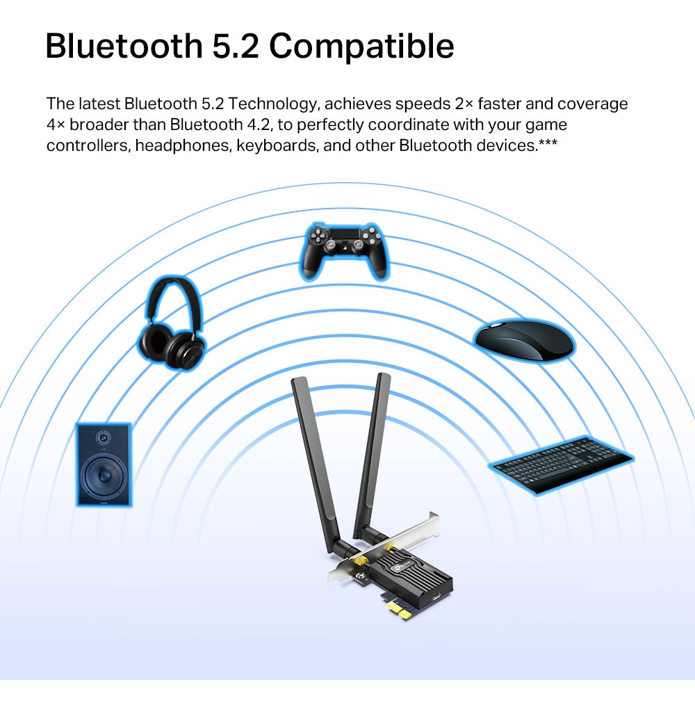 Adaptador Tplink Ax3000 Wi-fi 6 Bluetooth 5.2 Pcie
