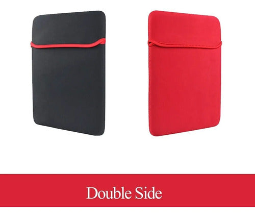 Funda Notebook 15 15.6 Neopreno Reversible Pack 2 Negro/rojo