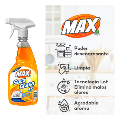 Saca Grasa Max 650 Ml Limpiador Frasco Gatillo Cítrico