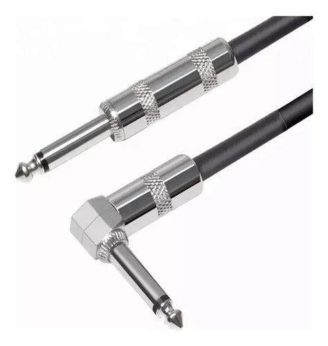 Cable De Audio 6.3mm Con Conector En L - 3 Metros