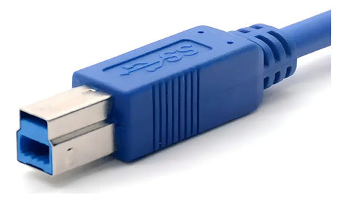 Cable Usb A 3.0 A Usb B Para Impresora 1.8 Mts Color Azul