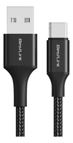 Cable Carga Usb-a A Usb-c Trenzado 3.0a 1m Mod. Bl-chcbmc8 Negro