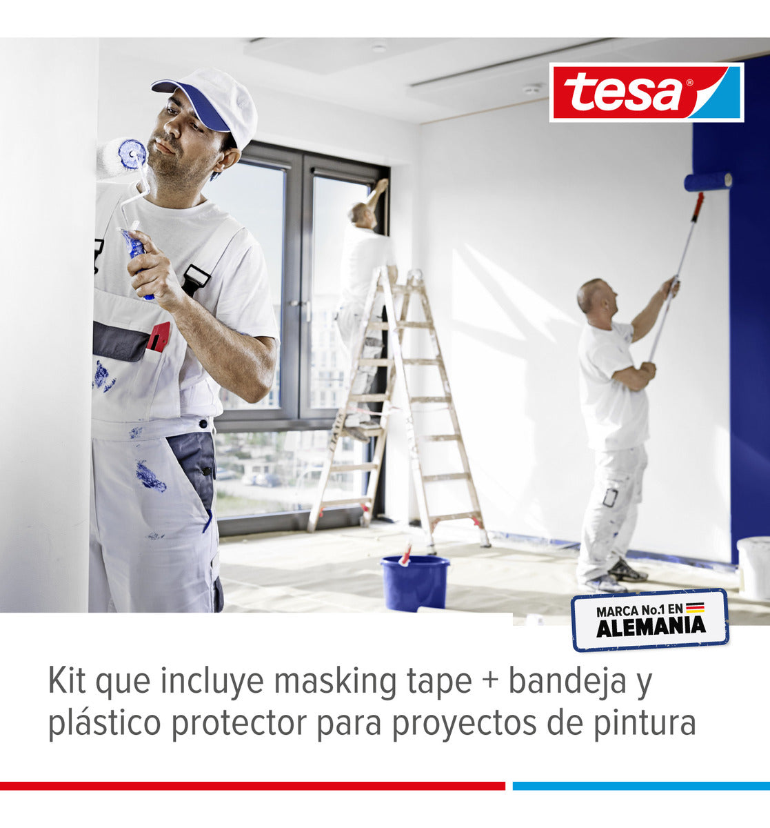 Kit Pintor 4 Cintas De Enmascarar Plástico Protector Bandeja