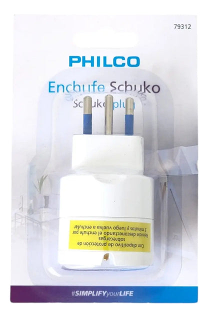 Adaptador Enchufe Certificado Schuko Philco 1500w