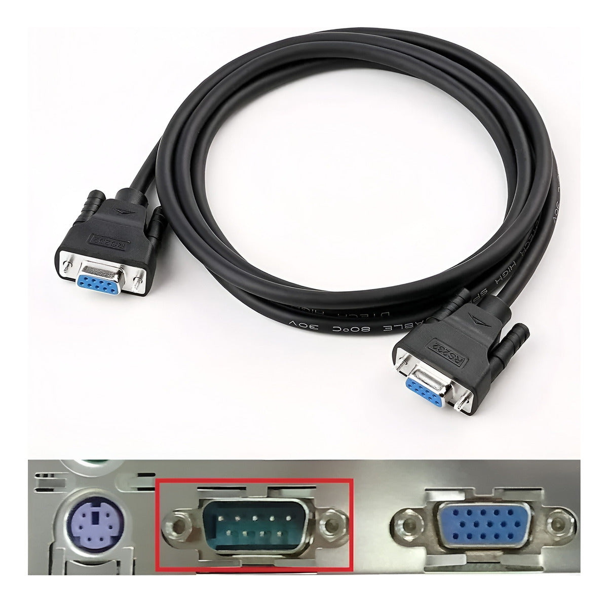 Cable Serial Rs232 Conector Db9 Hembra Hembra 1mt