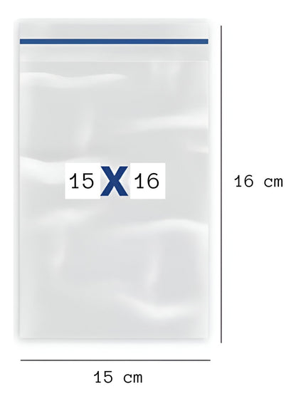 Bolsa Cierre Zipper Hermética 15x16 Cm 100 Unidades