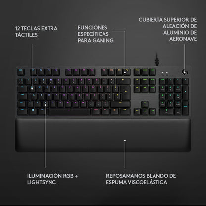 Teclado Gaming Mecánico Rgb Logitech G513 Carbón Español