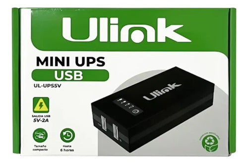 Mini Ups 5200mah 5v 2a Respaldo Energía Wifi Router Ulink Negro