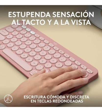 Teclado Portatil Compato Kebble Keys 2 K380s Logitech Rosa