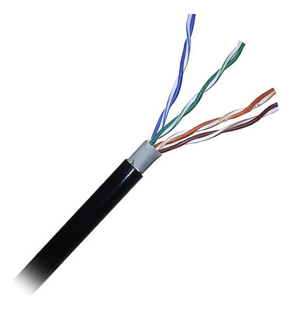 Cable De Red Utp Cat-6 Ulink 100m Exterior 24awg Cca Pvc Pe Negro