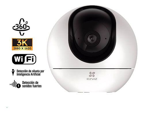 Cámara Seguridad Wifi H6 3k Dual Band Audio Detención Ezviz Blanco