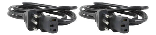 Cable Poder Pc Notebook 3 Metros Largo Reforzado C13 Pack 2