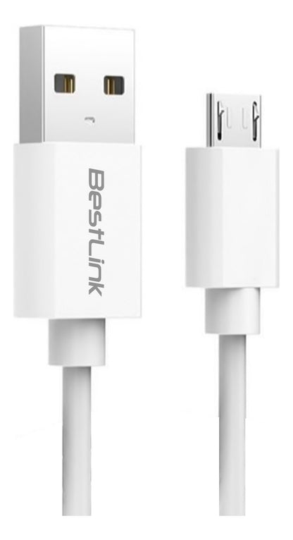 Cable Datos Carga Rápida Usb A Micro Usb 1 Metro Blanco
