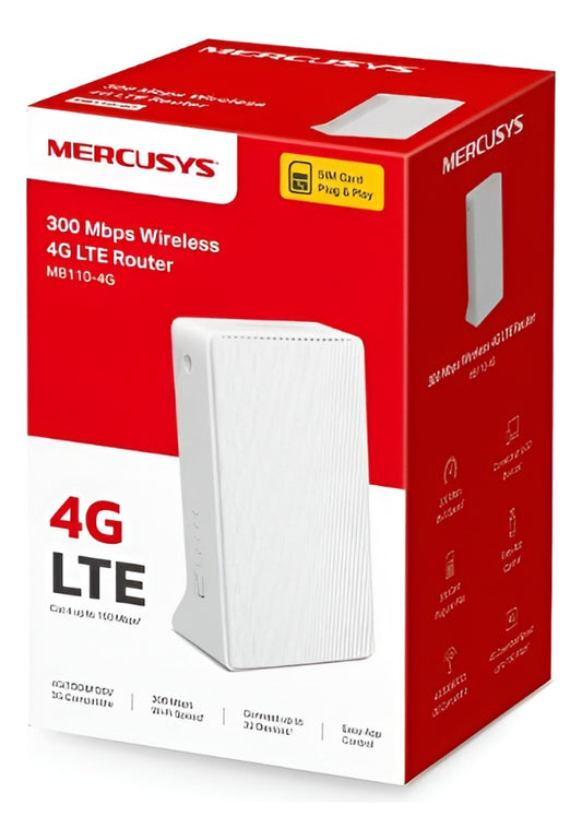 Router Inalámbrico Mercusys  Mb110-4g Sim Lte 300mbps Wi-fi