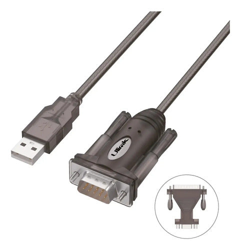 Adaptador Usb A Serial Db9 + Db25 Ulink Ul-y105a Negro