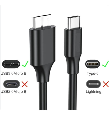 Cable Usb Tipo C A Micro B Disco Duro Cámara 1 Metro