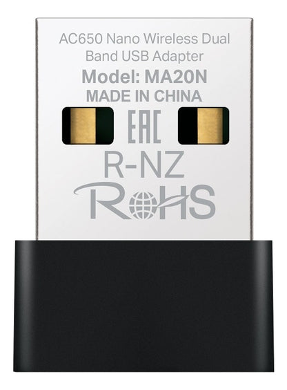 Adaptador Nano Usb Ac650 Wifi Ma20n Dual Band Mercusys
