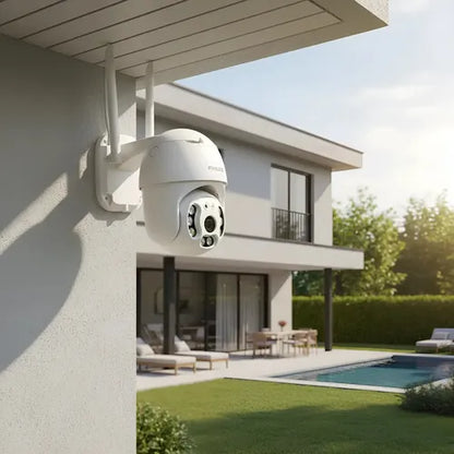 Cámara Seguridad Impermeable Wifi Philco Ip Ptz Movimiento Infrarrojo Color Blanco