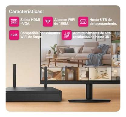 Nvr Seguridad Wifi X5s 4 Ch 4 Salidas 5mp Ezviz