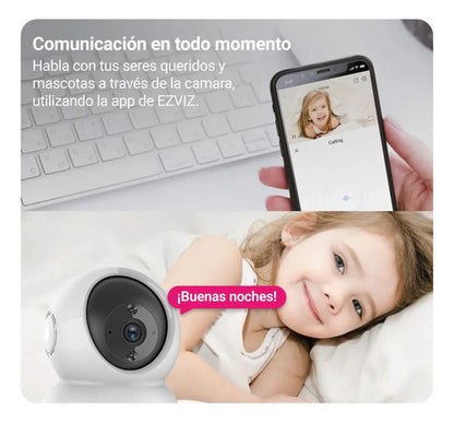Cámara Seguridad Wifi H6c Pro 2k Con Micro Sd 64 Gb Ezviz Blanco