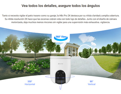 Cámara Panorámica Pt 360 Wifi H8c Pro 2k Ia Ezviz