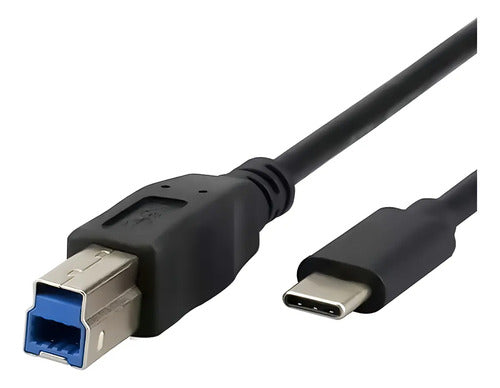 Cable Usb C A Usb 3.0 Bm Para Impresora Mac Scanner 1,8m Color Negro
