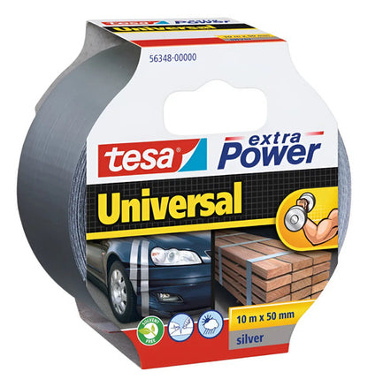 Cinta Duc Tape 10 Mt X 50mm Gris Extra Power  Tesa Plateado Cinta